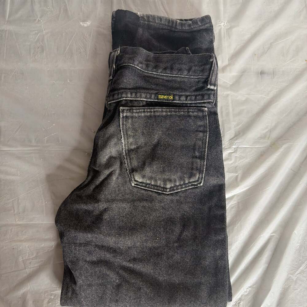 Vintage Kids 90s Faded Black Maverick Denim Jeans Size 10 Retro